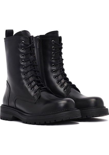 Kadın Siyah Fermuarlı Deri Postal Bot 25WFD187018 fırsatları