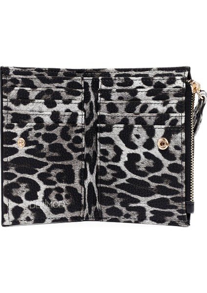 Kadın Siyah Leopar Cüzdan 000A2D563214