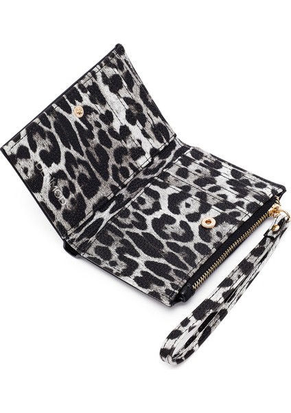 Kadın Siyah Leopar Cüzdan 000A2D563214