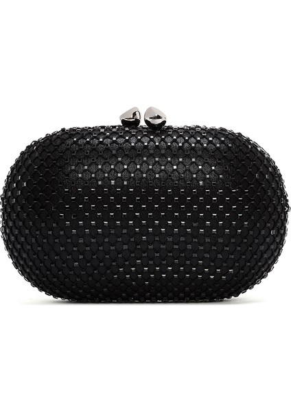 Kadın Siyah Taşlı Uzun Askılı Mini Portföy Çanta 25WBD2902TS