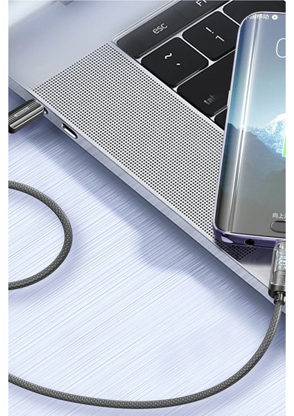 EC-189CC 1m 100W Dijital Göstergeli Type-C To Type-C Pd Hızlı Şarj Kablosu - Siyah