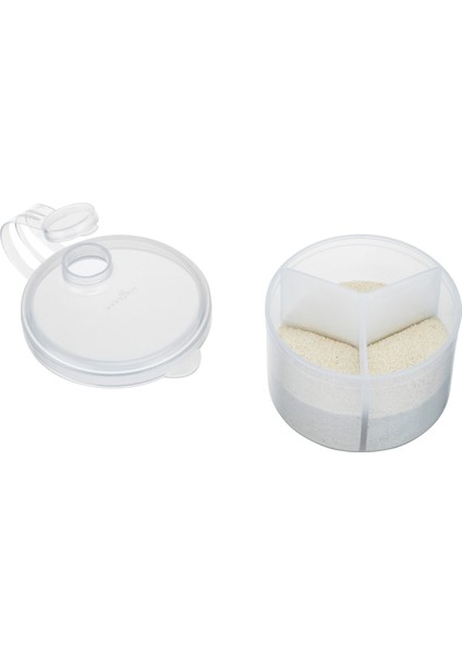 Beyaz Toz Mama Kabı 3 Bölmeli Seyahat Tipi Sterilize Edilebilir Mikrodalga Uyumlu 3 Porsiyon