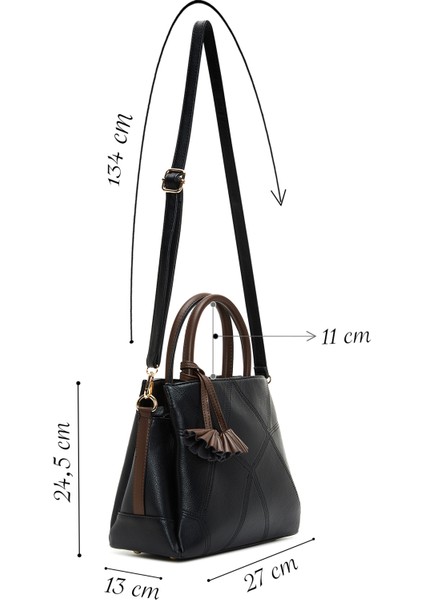 Kadın Siyah Uzun Askılı Aksesuar Detaylı Kol Çantası 25WBD2626FT fiyatları