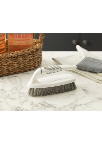 Graque Beyaz Gri Temizlik Fırçası – Ergonomik Saplı, Dayanıklı Plastik Kıllı, Çok Amaçlı Kullanım fırsatları