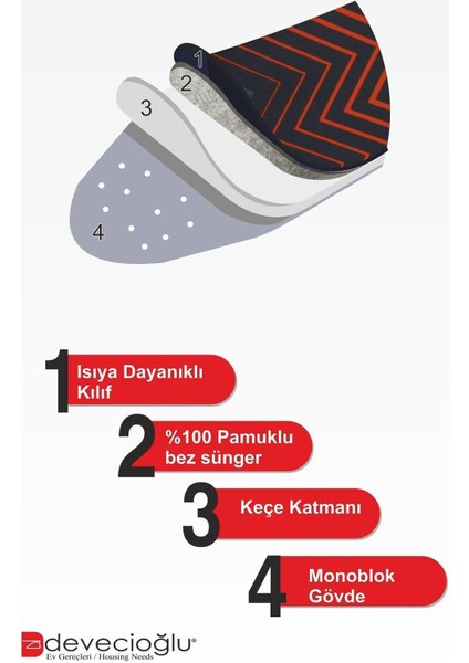 Harbinger Silverboard Ütü Masası MM-422 – Isıya Dayanıklı Pamuklu Kılıf ve Monoblok Gövde, 42x123 cm
