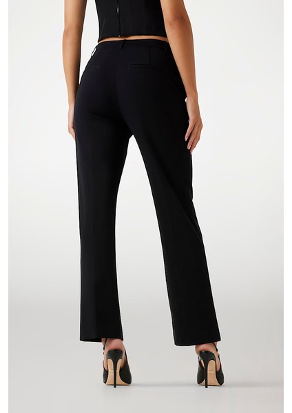 Kadın New Zoe Regular Fit Düz Kesim Klasik Pantolon - Siyah fiyatları