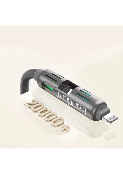 IC02 4in1 240W Type-C To Type-C Ekstra 2.4A USB To Lightning ve 30W Type-C To Lightninge Dönüşme Özellikli Pd Hızlı Şarj Kablosu - Gri