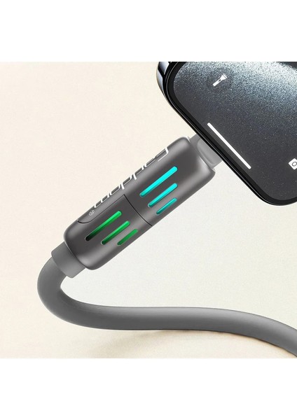 IC02 4in1 240W Type-C To Type-C Ekstra 2.4A USB To Lightning ve 30W Type-C To Lightninge Dönüşme Özellikli Pd Hızlı Şarj Kablosu - Gri