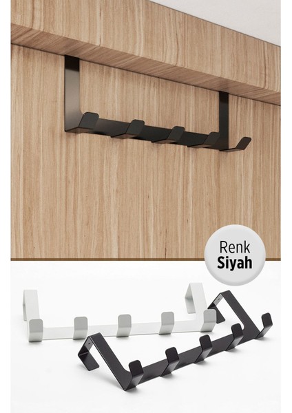 Mat Siyah Dayanıklı Metal Kapı Arkası Askılık – Dekoratif Seri, 29x7,5x6,5 cm Pratik Ev Düzeni Aksesuarı fiyatları