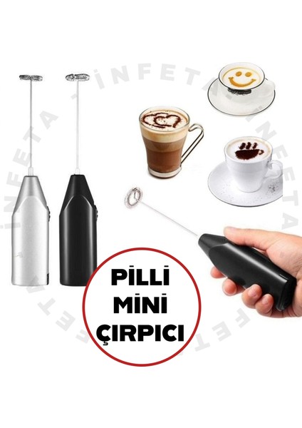 El Çırpıcısı Pilli Mini Portatif Mutfak Mikseri Köpürtme Aleti