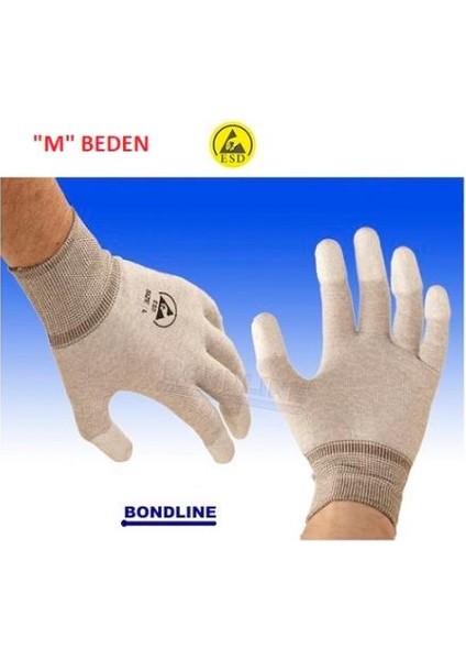 Antistatik Esd Parmak Ucu Kaplamalı Eldiven-M Beden Bd-Gtm