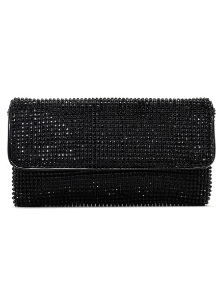 Kadın Siyah Zincir Askılı Taşlı Abiye Mini Portföy Çanta 25ABD2900TS modelleri