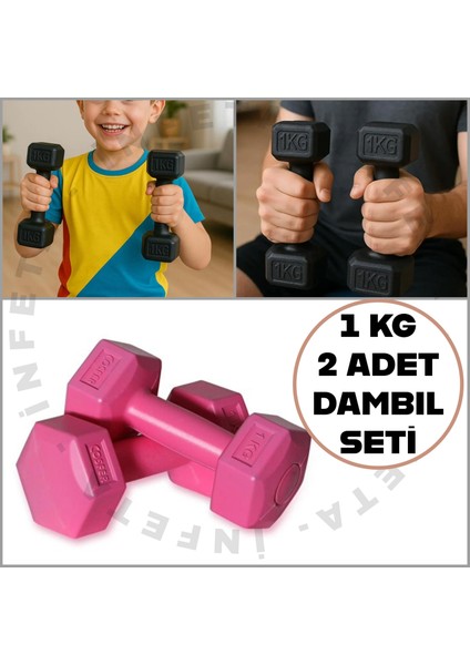 1 kg x 2 Adet Plastik Dambıl Seti