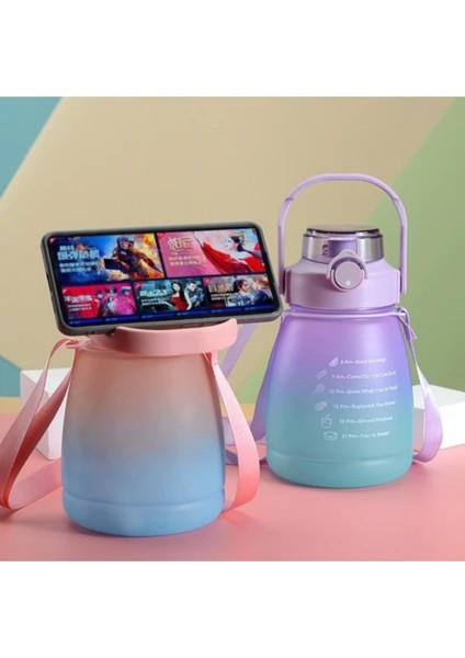 1.3 Lt Pipetli Matara Suluk Sızdırmaz Telefon Tutuculu Stickerli Suluk fiyatları