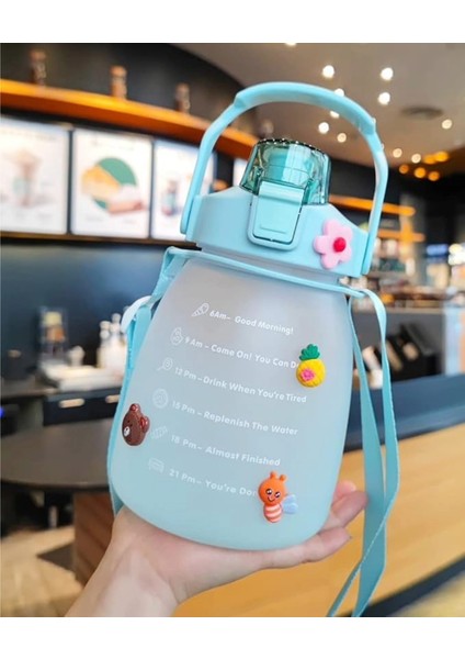 1.3 Lt Pipetli Matara Suluk Sızdırmaz Telefon Tutuculu Stickerli Suluk modelleri