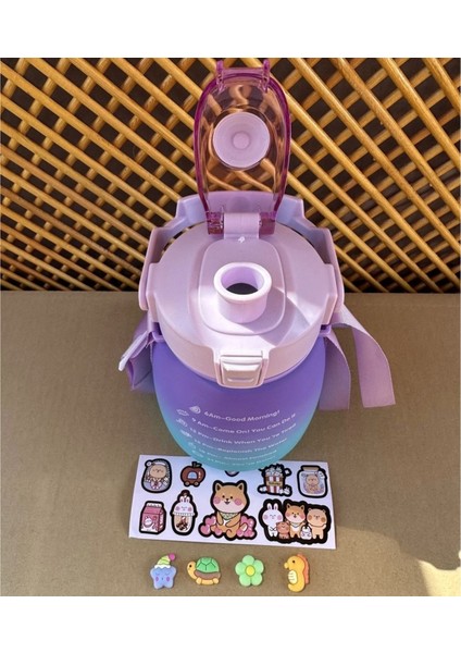 1.3 Lt Pipetli Matara Suluk Sızdırmaz Telefon Tutuculu Stickerli Suluk indirimleri