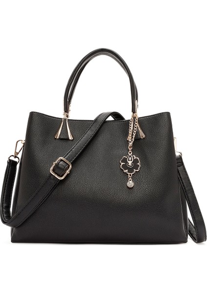 Kadın Siyah Uzun Askılı Klasik Kol Çantası 25WBD263518