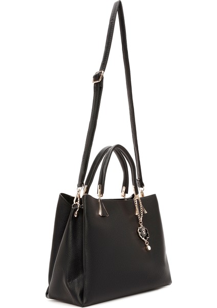 Kadın Siyah Uzun Askılı Klasik Kol Çantası 25WBD263518