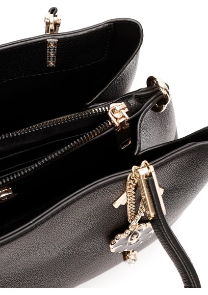 Kadın Siyah Uzun Askılı Klasik Kol Çantası 25WBD263518