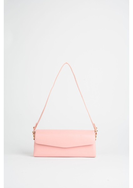 Kadın Gelincik Pembe Dokulu Suni Deri Astarlı Çıt Çıt Kapama El Kol ve Omuz Çantası fiyatları