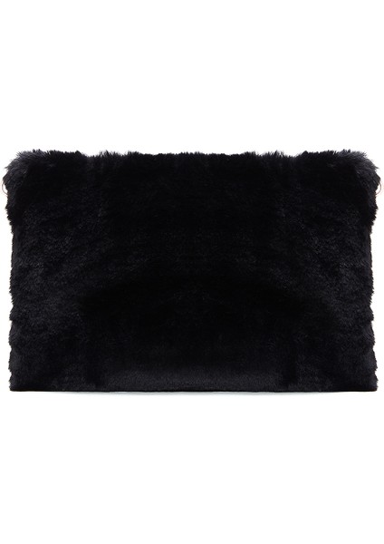 Kadın Siyah Zincir Askılı Peluş Portföy Çanta 25WBD2206PH fırsatları