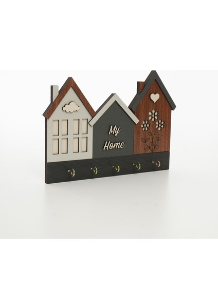 Sıralı Evler Anahtarlık|24*19 Cm| AN1004