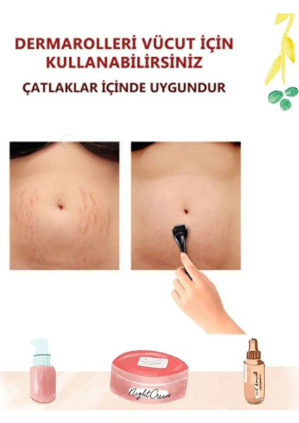 Titanyum Uçlu 540 Iğneli Dermaroller Cilt Yüz Vücut Saç Yenileme Masaj Aleti modelleri