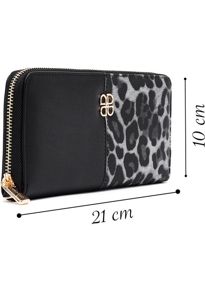 Kadın Siyah Leopar Cüzdan 000A2D560414 fiyatları