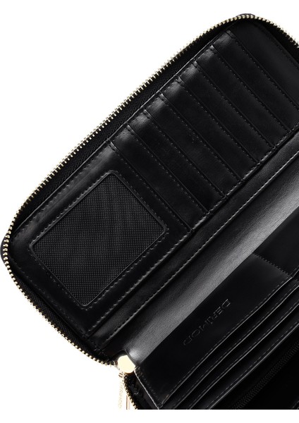 Kadın Siyah Leopar Cüzdan 000A2D560414