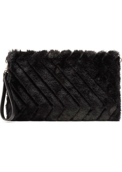 Kadın Siyah Zincir Askılı Peluş Portföy Çanta 25WBD2207PH modelleri