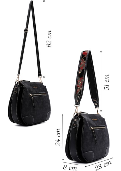 Kadın Siyah Uzun Askılı Nubuk Omuz Çantası 25ABD2105V3 fiyatları