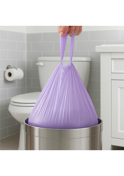 Büyük Boy Büzgülü Çöp Poşeti Lavanta Kokulu 10'lu Çöp Torbası 65X70 1 Paket fırsatları
