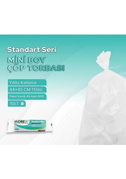 40'lı Standart Mini Boy Çöp Poşeti 44X45 cm 1 Paket fırsatları