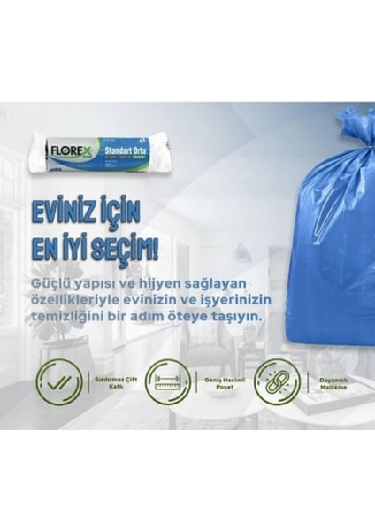 Standart Orta Boy Çöp Poşeti 20'li Çöp Torbası 55X60 cm modelleri