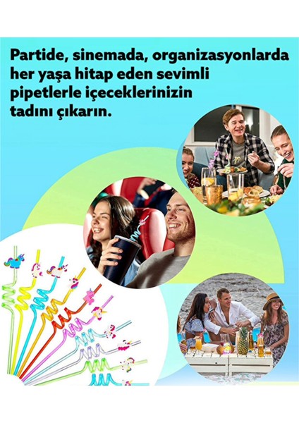 Dekoratif Figürlü Pipet 1 Adet Parti Pipet fırsatları