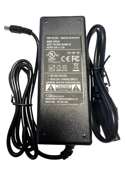 Powermaster Scooter Şarj Cihazı 42V2Amp Adaptör 5,5x2,5MM Uç A Jetson