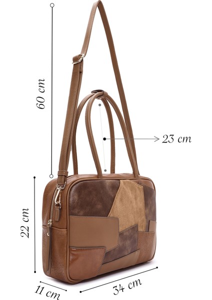 Kadın Kahverengi Uzun Askılı Desenli Kol Çantası 25ABD242314 fiyatları