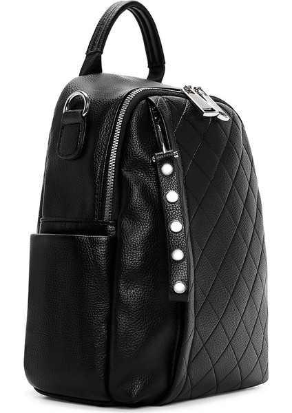 Kadın Siyah Uzun Askılı Baskılı Sırt Çantası 25ABD2451FT fırsatları