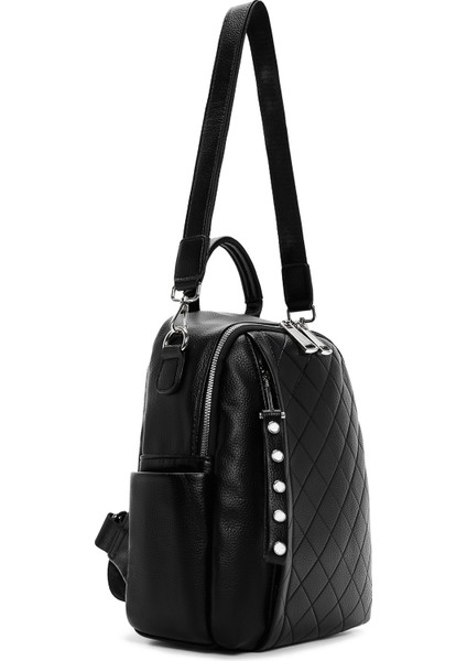 Kadın Siyah Uzun Askılı Baskılı Sırt Çantası 25ABD2451FT indirimleri