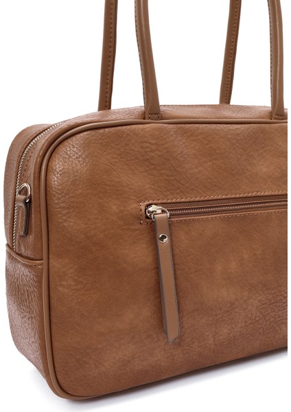 Kadın Kahverengi Uzun Askılı Desenli Kol Çantası 25ABD242314