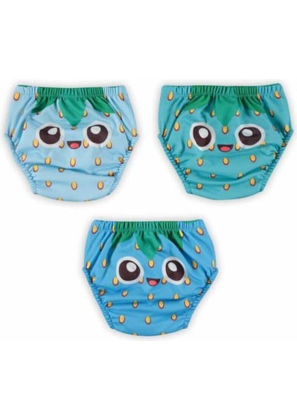 Poopes Yıkanabilir 3'lü Kombin Erkek Neşeli Çilek Alıştırma Külodu 1-2-3-4 Yaş fiyatları