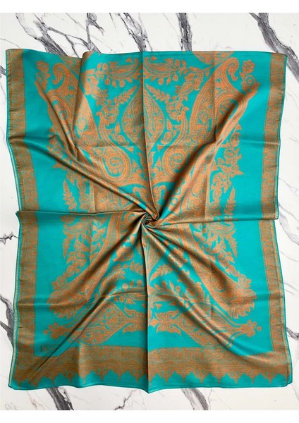 Siyane Şal Desen Pamuklu Şal - 8