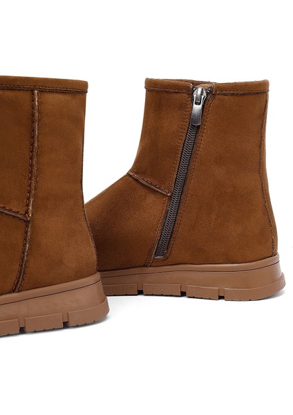 Kadın Taba Fermuarlı Süet Teddy Bot 25WFE250910