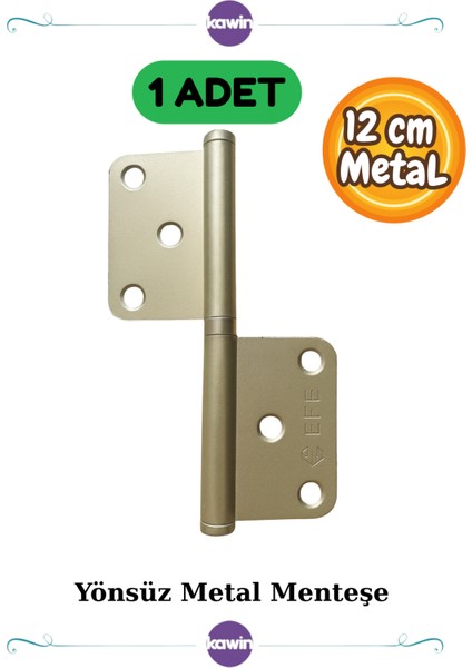 1 Adet 12cm Metal Çelik Kapı Menteşe Yönsüz 2mm Dayanıklı Panel Cerman Nikel Krom Gümüş