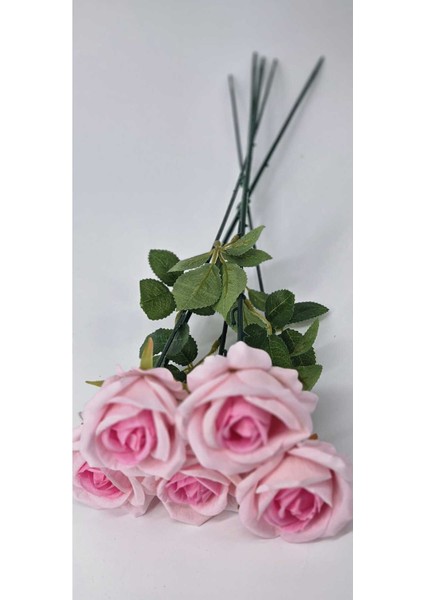 Yapay Kadife Gül 10 Adet Açık Pembe 50 cm Vazodekor Gelin Çiçeği Ev Süsü fiyatları