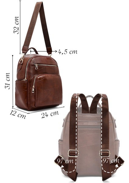 Kadın Kahverengi Uzun Askılı Baskılı Sırt Çantası 25ABD261726 fiyatları