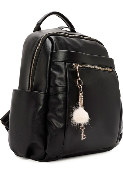 Kadın Siyah Aksesuar Detaylı Sırt Çantası 25ABD245618 fırsatları
