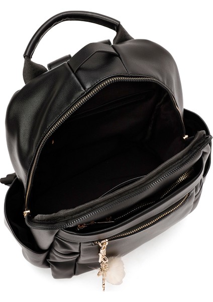 Kadın Siyah Aksesuar Detaylı Sırt Çantası 25ABD245618 indirimleri