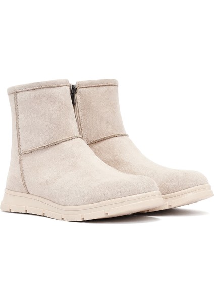 Kadın Bej Fermuarlı Süet Teddy Bot 25WFE250910 fırsatları