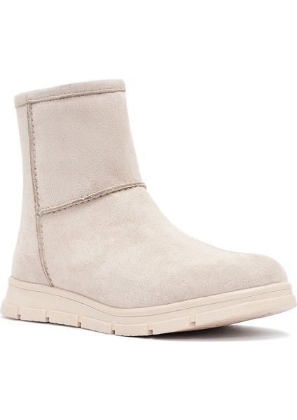 Kadın Bej Fermuarlı Süet Teddy Bot 25WFE250910